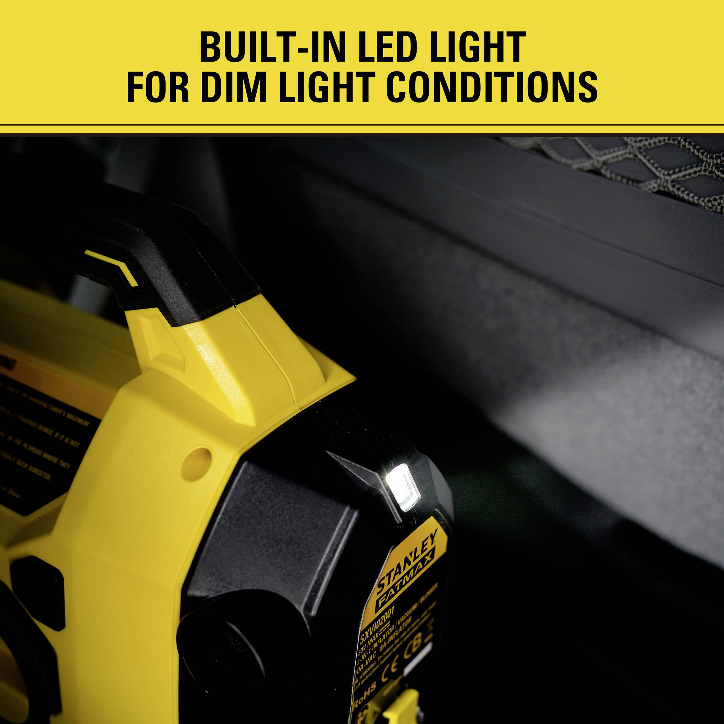 STANLEY SXVI02001 Akku-Kompressor 10 bar 12V Adapter zum Betrieb per Kabel, Digitales Display