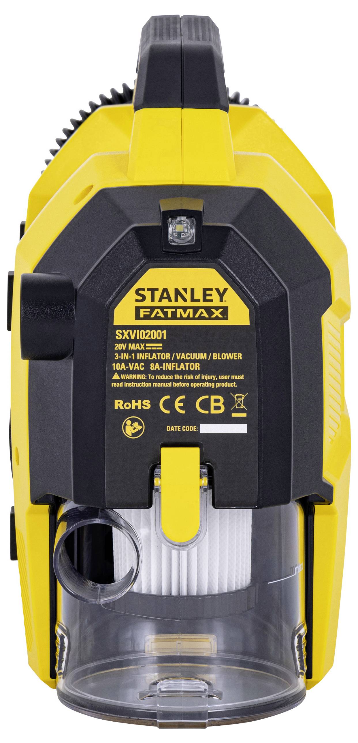 STANLEY SXVI02001 Akku-Kompressor 10 bar 12V Adapter zum Betrieb per Kabel, Digitales Display