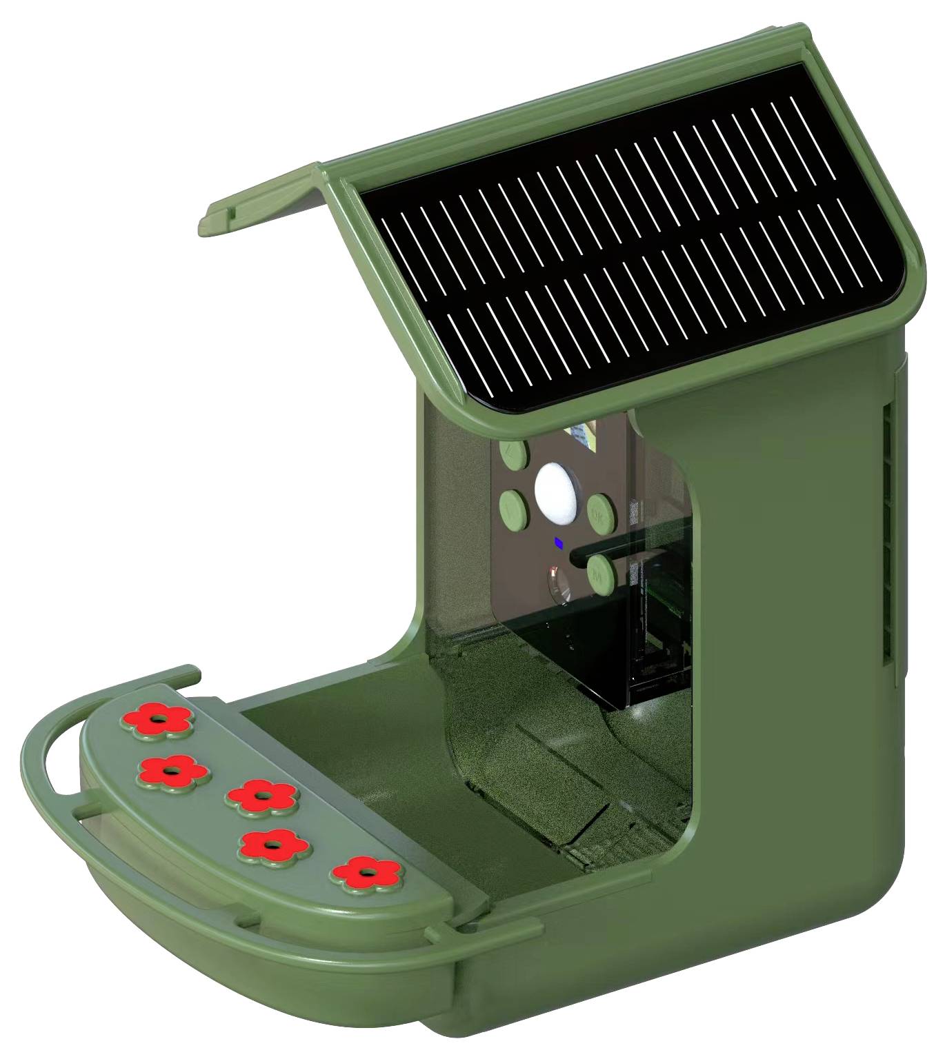 Braun Phototechnik Bird Cam 130 Solar Wildkamera mit Futterspender Grün