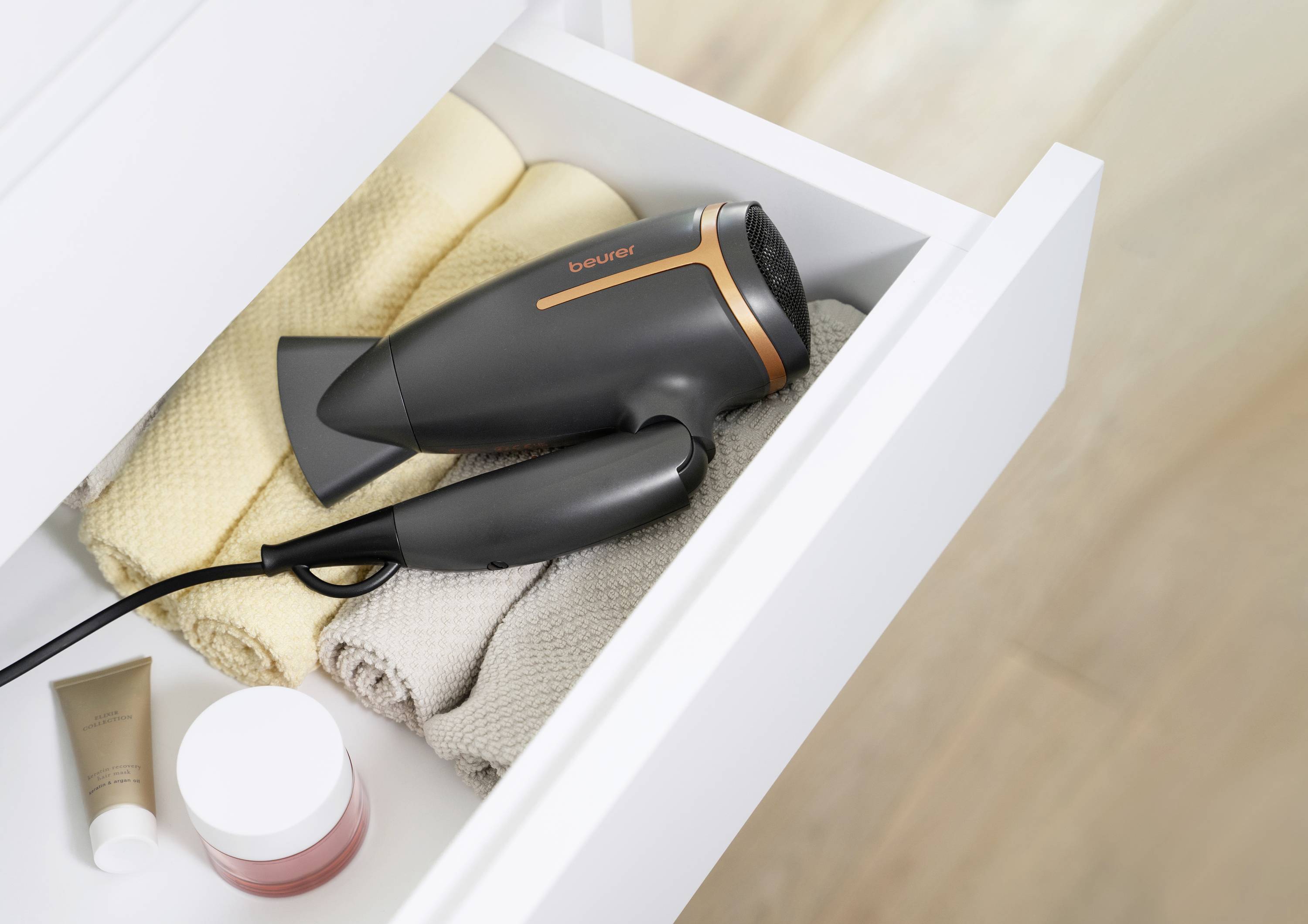 Beurer HC 25 LTD. Reisehaartrockner Schwarz, Rose