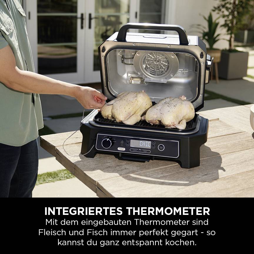 Ninja Woodfire Pro XL Elektro Elektro-Grill Schwarz, Edelstahl