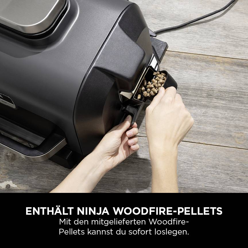 Ninja Woodfire Pro XL Elektro Elektro-Grill Schwarz, Edelstahl