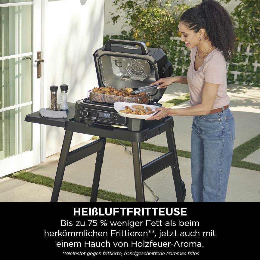 Ninja Woodfire Pro XL Elektro Elektro-Grill Schwarz, Edelstahl