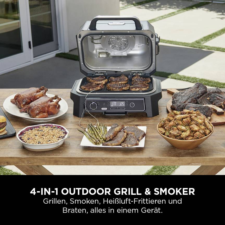 Ninja Woodfire Pro XL Elektro Elektro-Grill Schwarz, Edelstahl