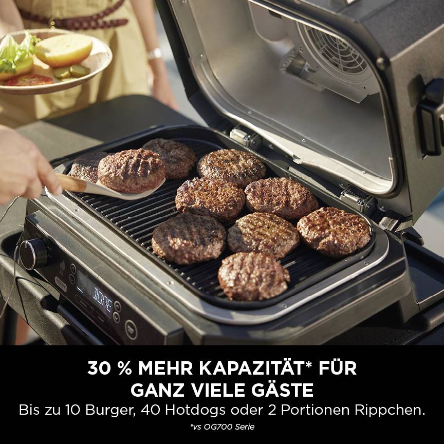Ninja Woodfire Pro XL Elektro Elektro-Grill Schwarz, Edelstahl