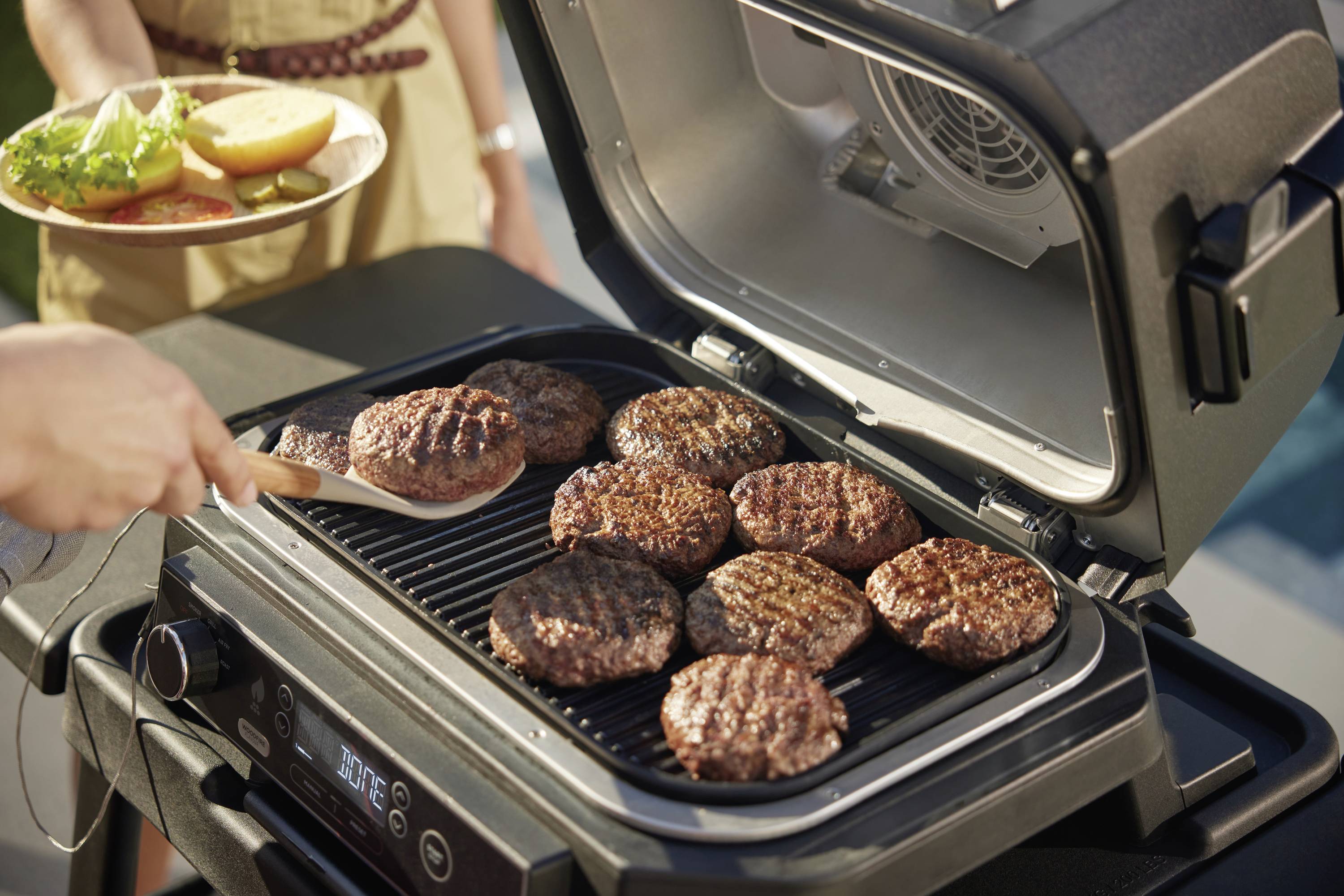 Ninja Woodfire Pro XL Elektro Elektro-Grill Schwarz, Edelstahl