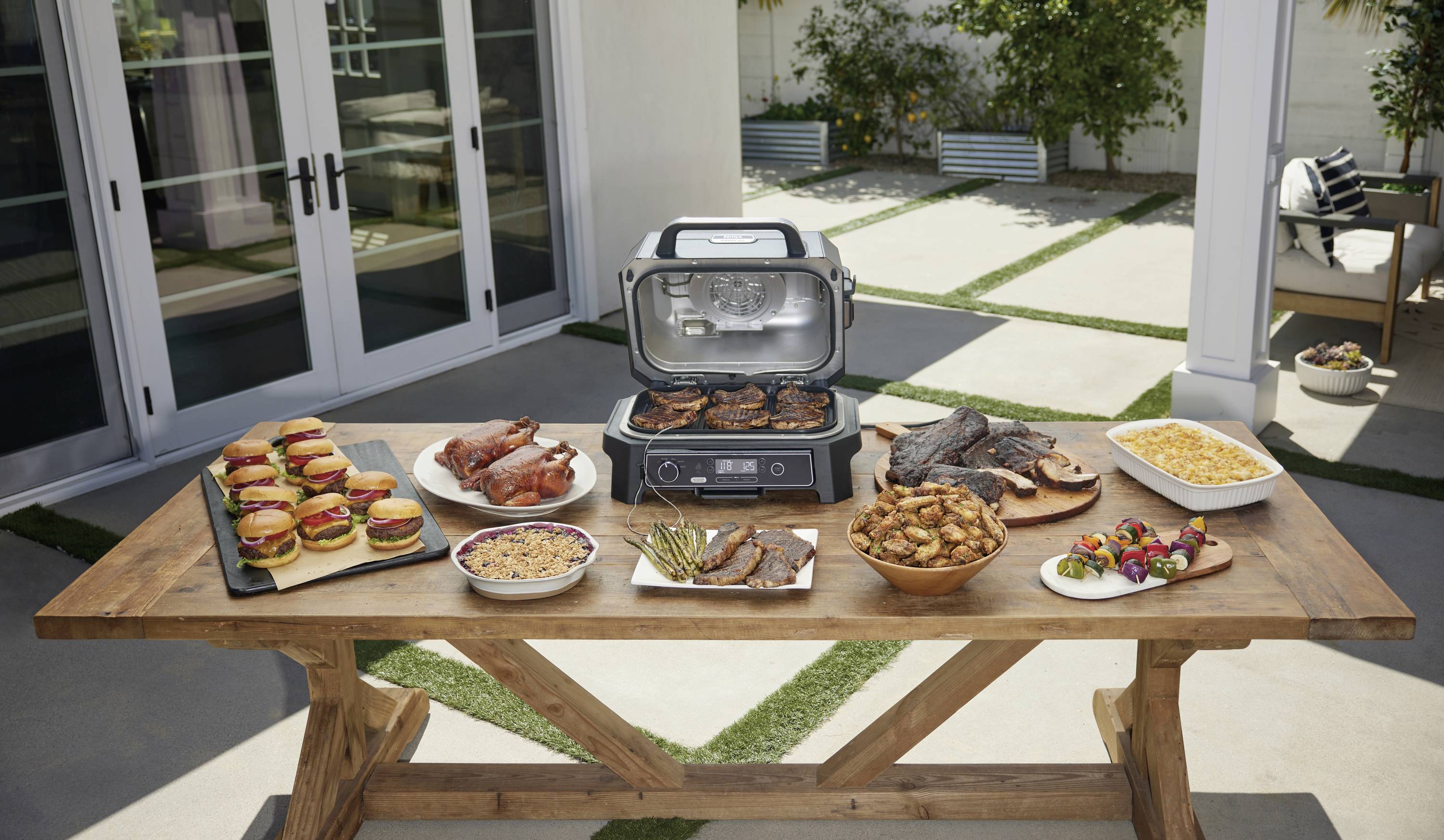 Ninja Woodfire Pro XL Elektro Elektro-Grill Schwarz, Edelstahl