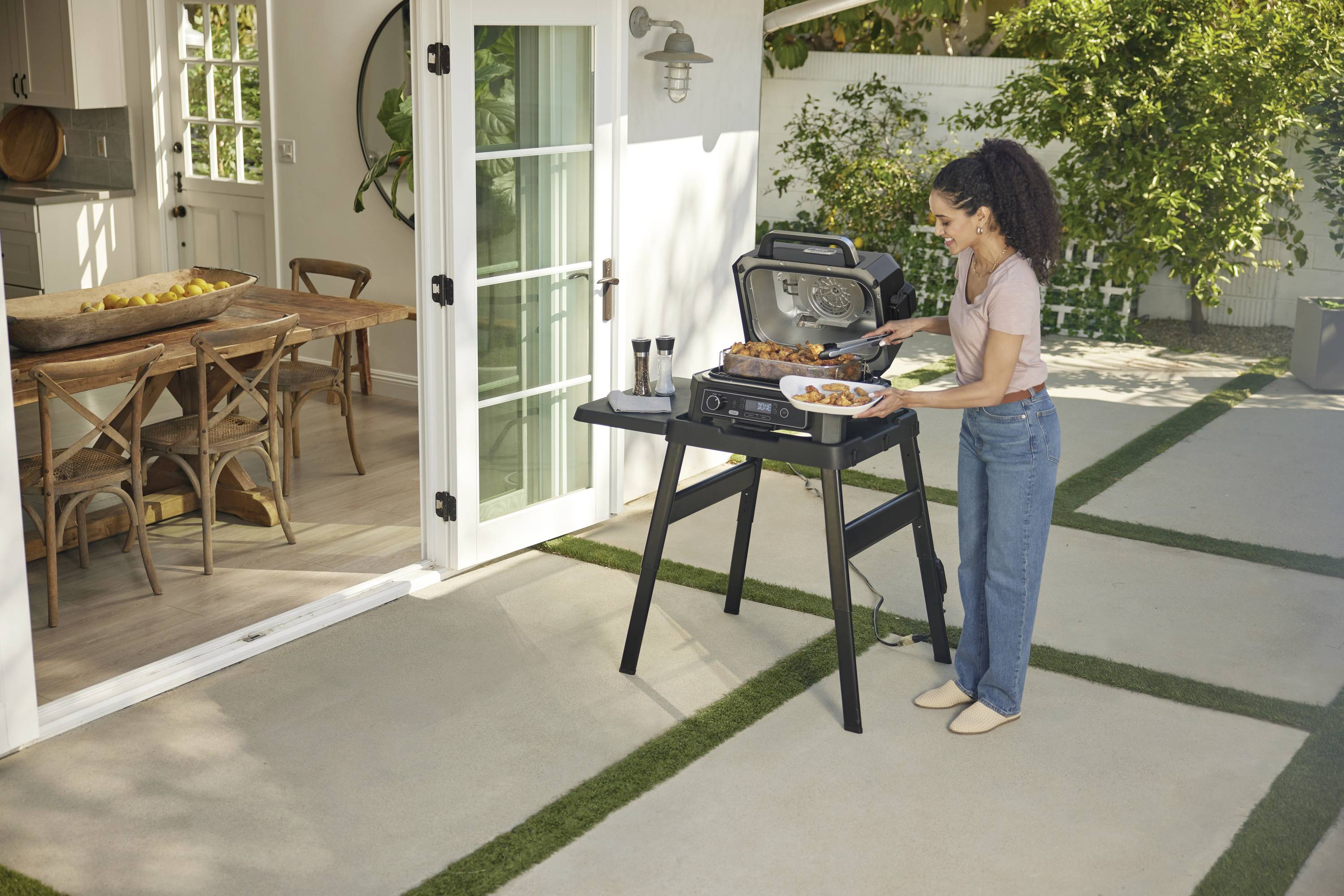 Ninja Woodfire Pro XL Elektro Elektro-Grill Schwarz, Edelstahl