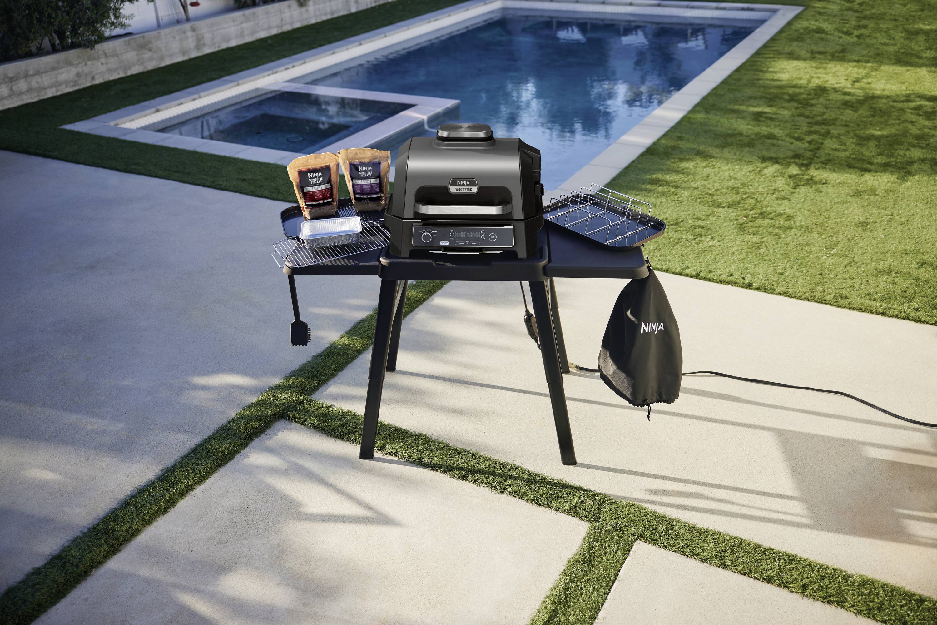 Ninja Woodfire Pro XL Elektro Elektro-Grill Schwarz, Edelstahl