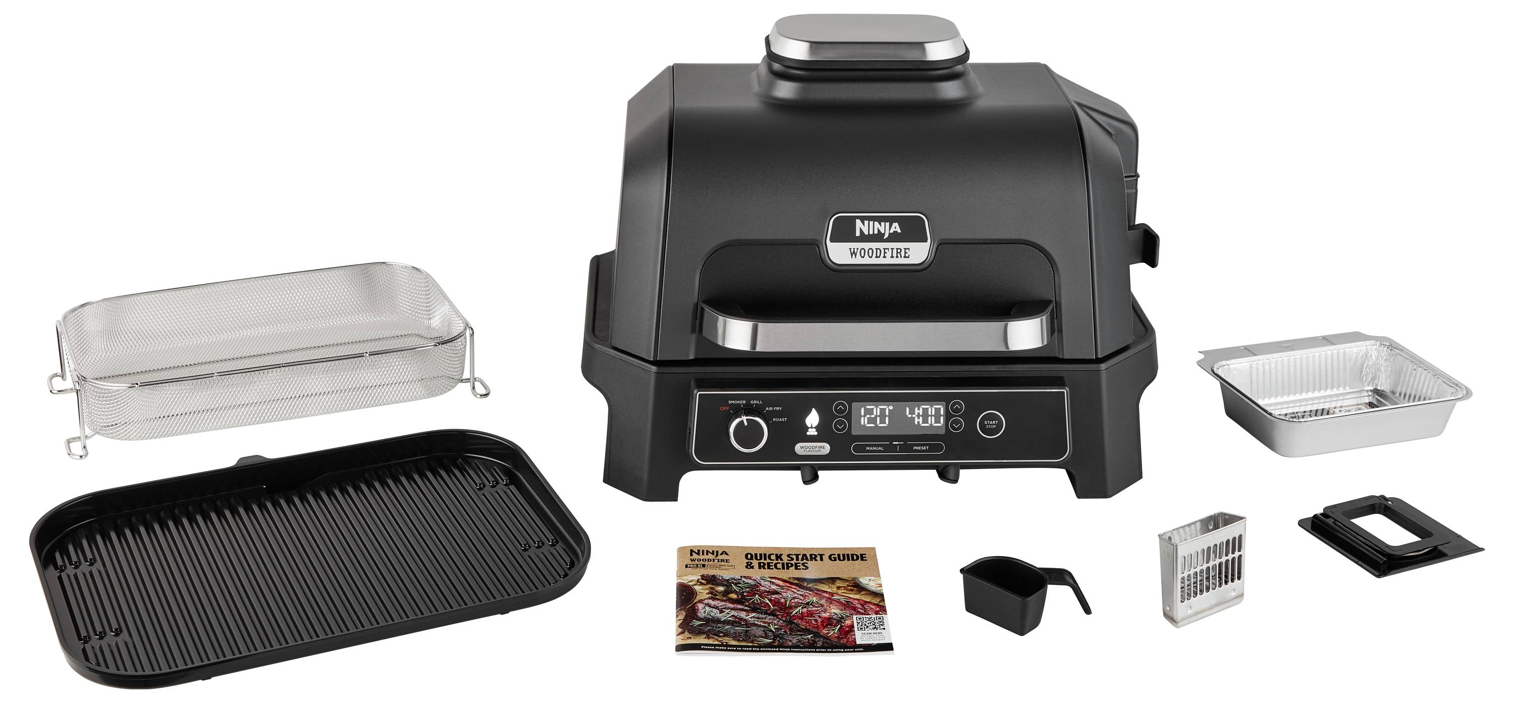 Ninja Woodfire Pro XL Elektro Elektro-Grill Schwarz, Edelstahl