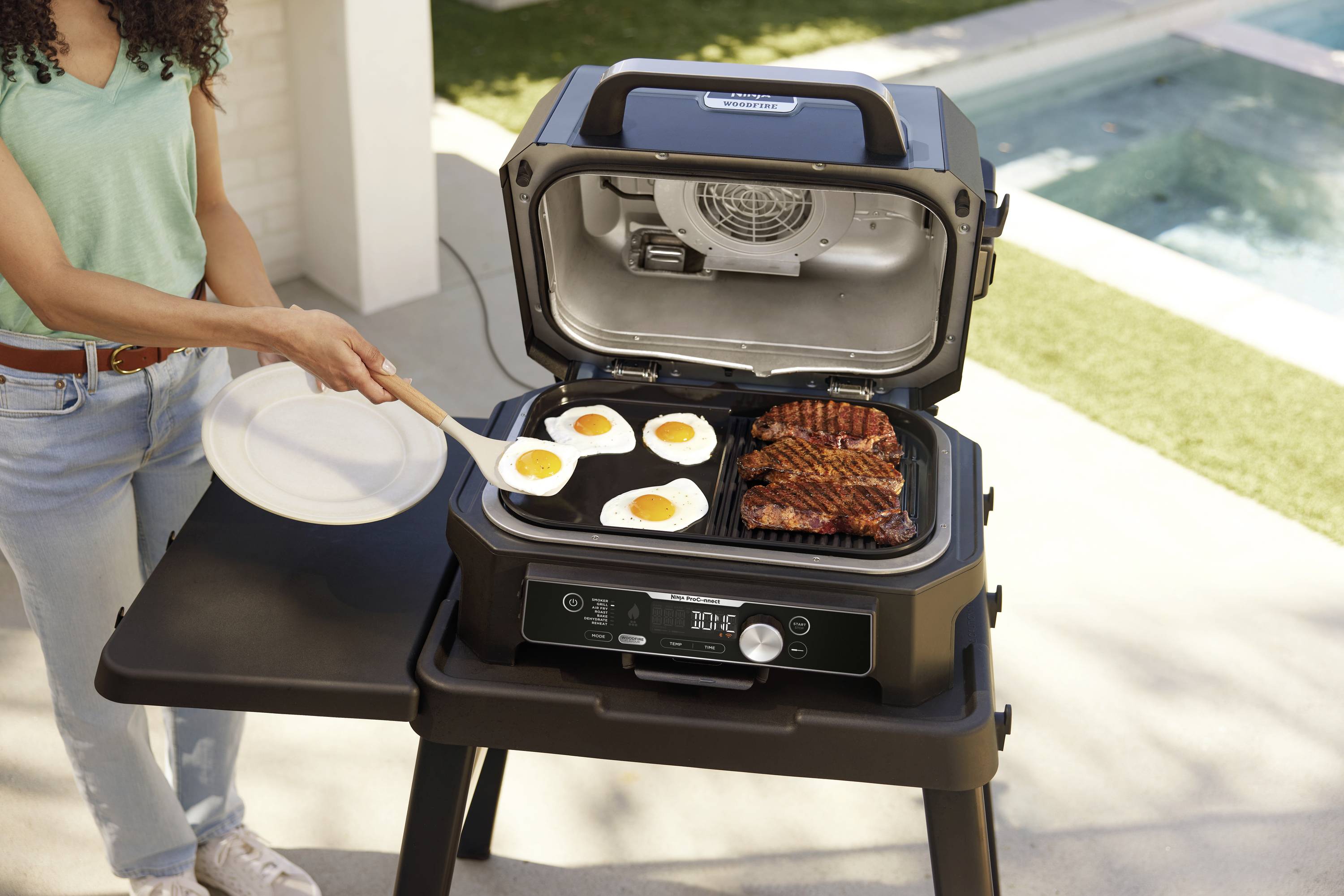 Ninja Woodfire XL Grillplatte Schwarz