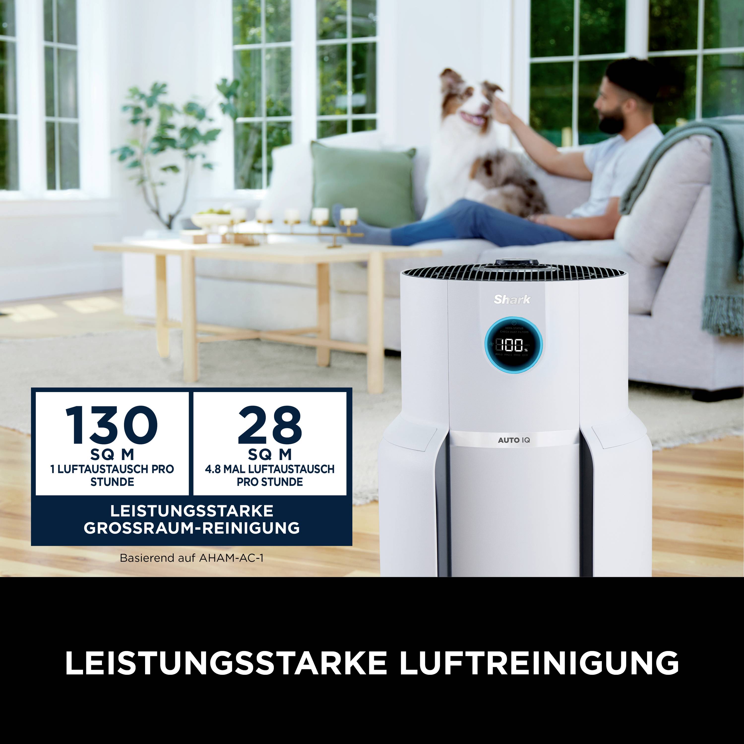 Shark HP300EU NeverChange Luftreiniger 130 m² Weiß