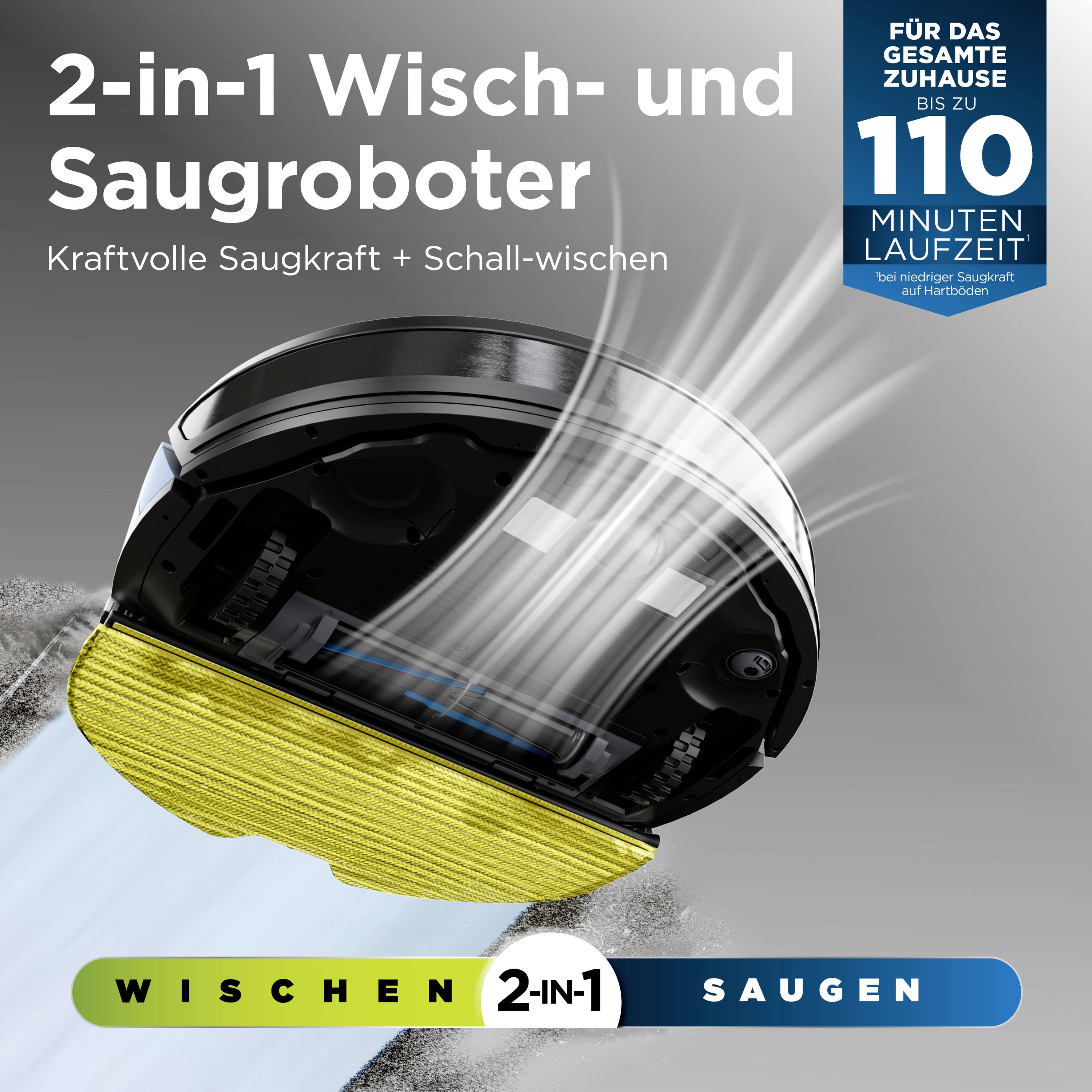 Shark Matrix Plus 2-in-1 Saug-und Wischroboter Schwarz App gesteuert, Beutellos, inkl. Akku, inkl.