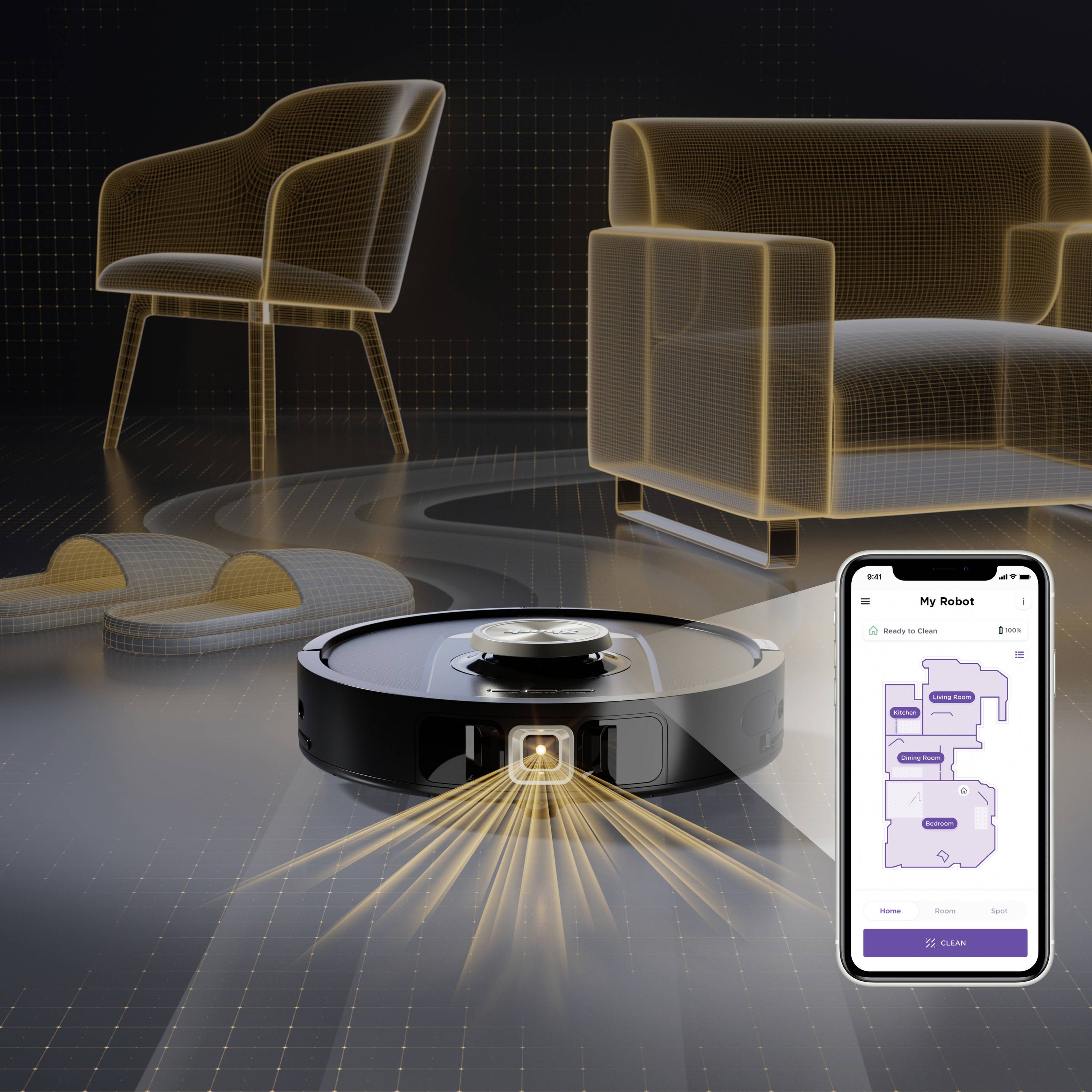 Shark PowerDetect NeverTouch Pro 2-in-1 Saug-und Wischroboter Schwarz App gesteuert, Beutellos, inkl. Akku, inkl. Ladegerät