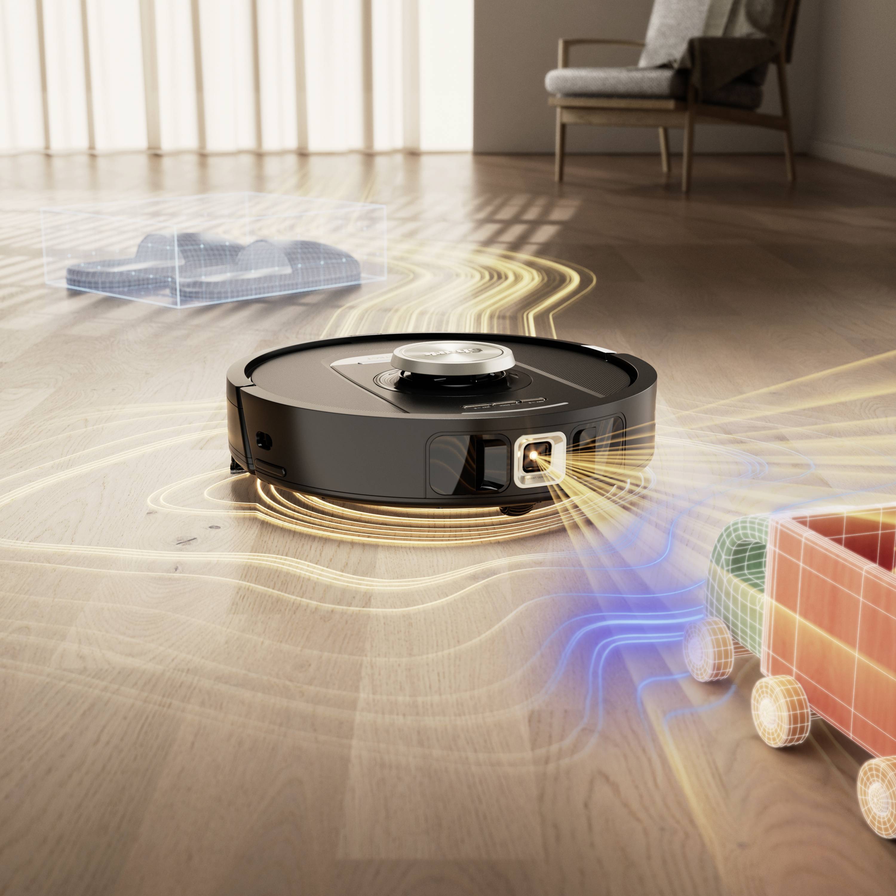 Shark PowerDetect NeverTouch Pro 2-in-1 Saug-und Wischroboter Schwarz App gesteuert, Beutellos, inkl. Akku, inkl. Ladegerät