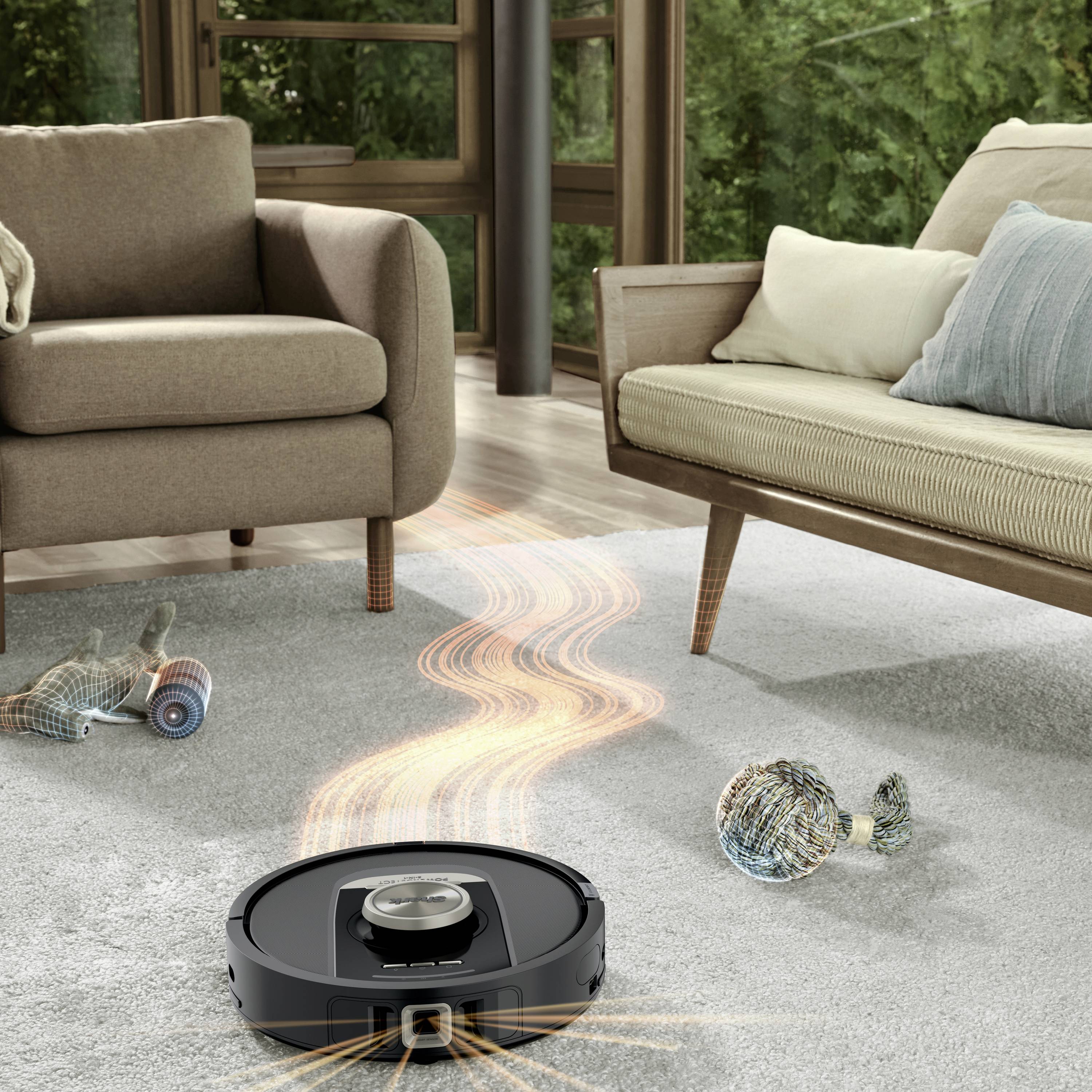 Shark PowerDetect NeverTouch Pro 2-in-1 Saug-und Wischroboter Schwarz App gesteuert, Beutellos, inkl. Akku, inkl. Ladegerät