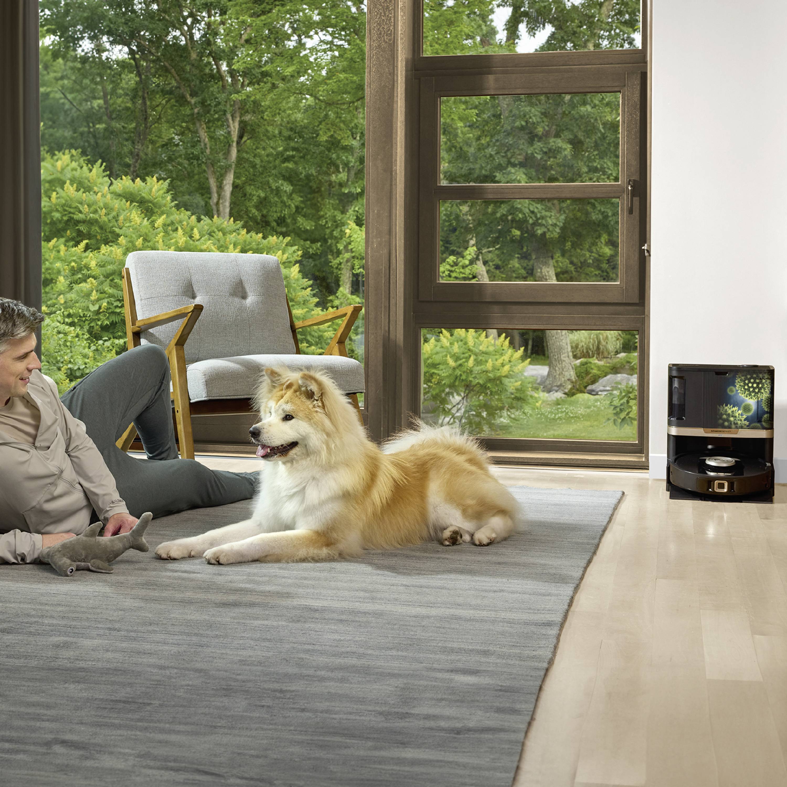 Shark PowerDetect NeverTouch Pro 2-in-1 Saug-und Wischroboter Schwarz App gesteuert, Beutellos, inkl. Akku, inkl. Ladegerät