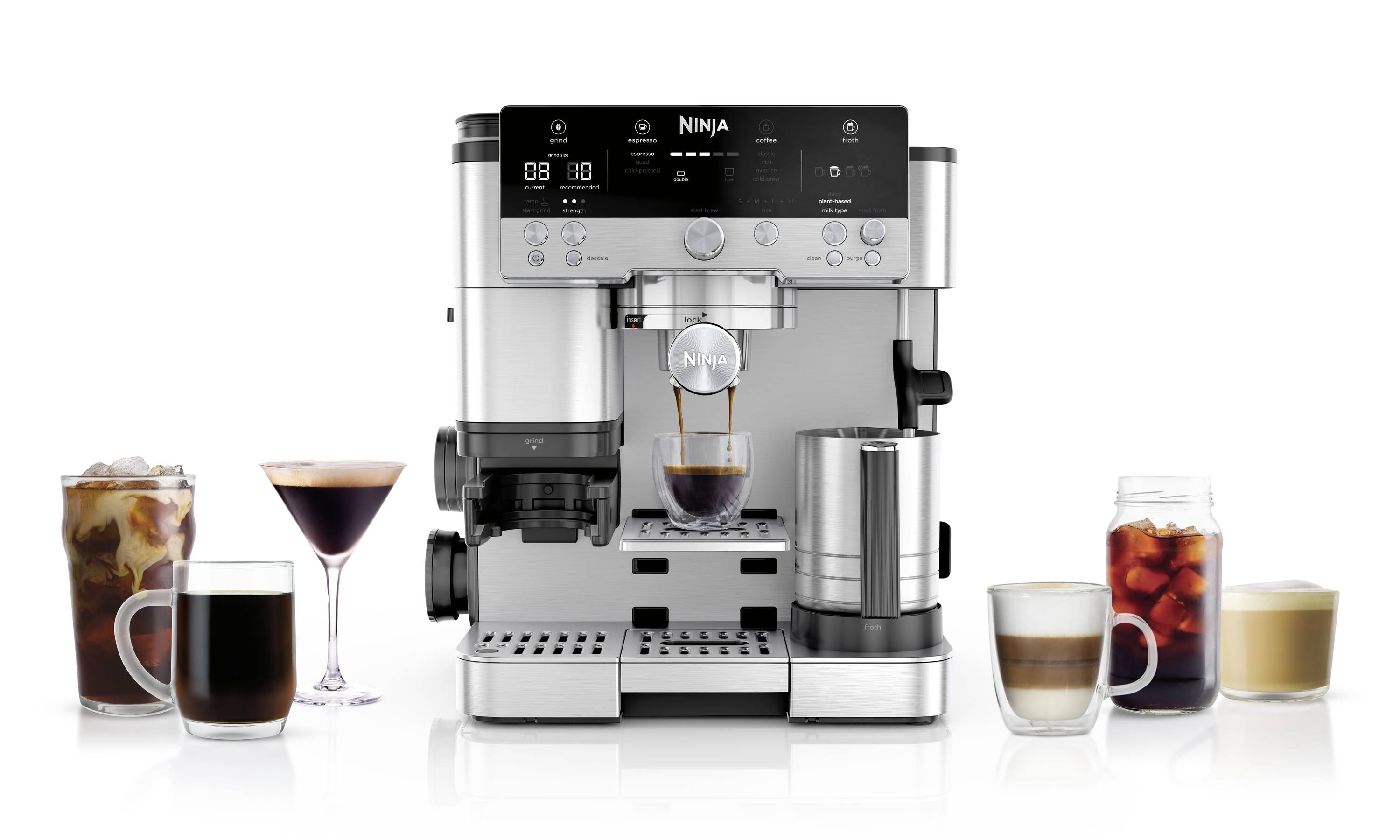 Ninja Luxe Café Premier ES601EU Kaffeevollautomat Silber, Schwarz
