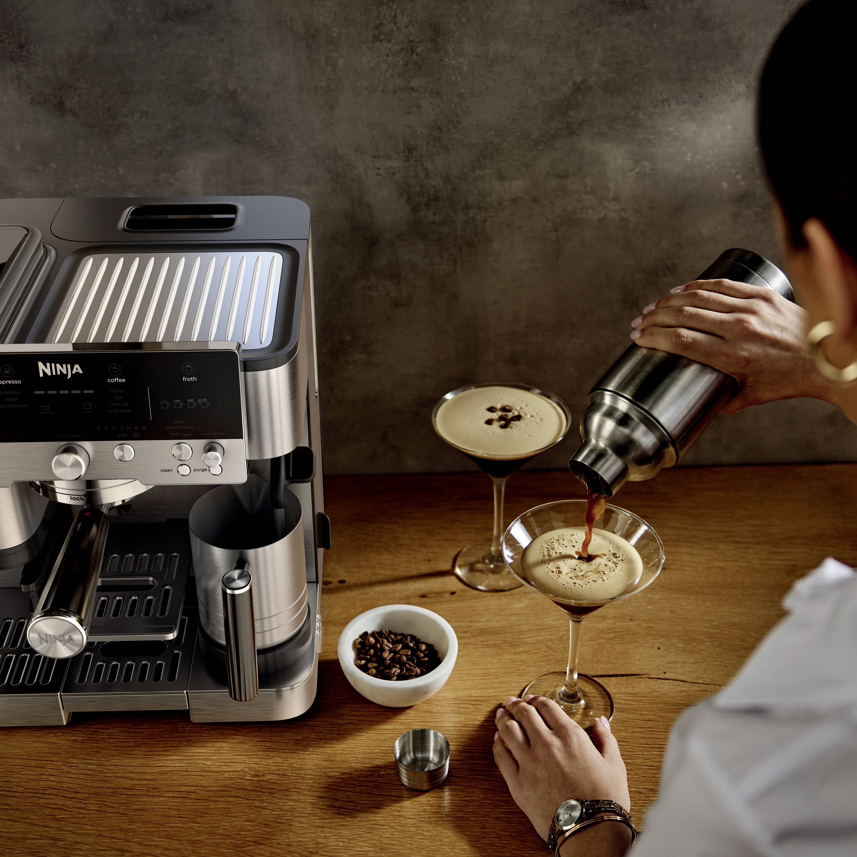 Ninja Luxe Café Premier ES601EU Kaffeevollautomat Silber, Schwarz