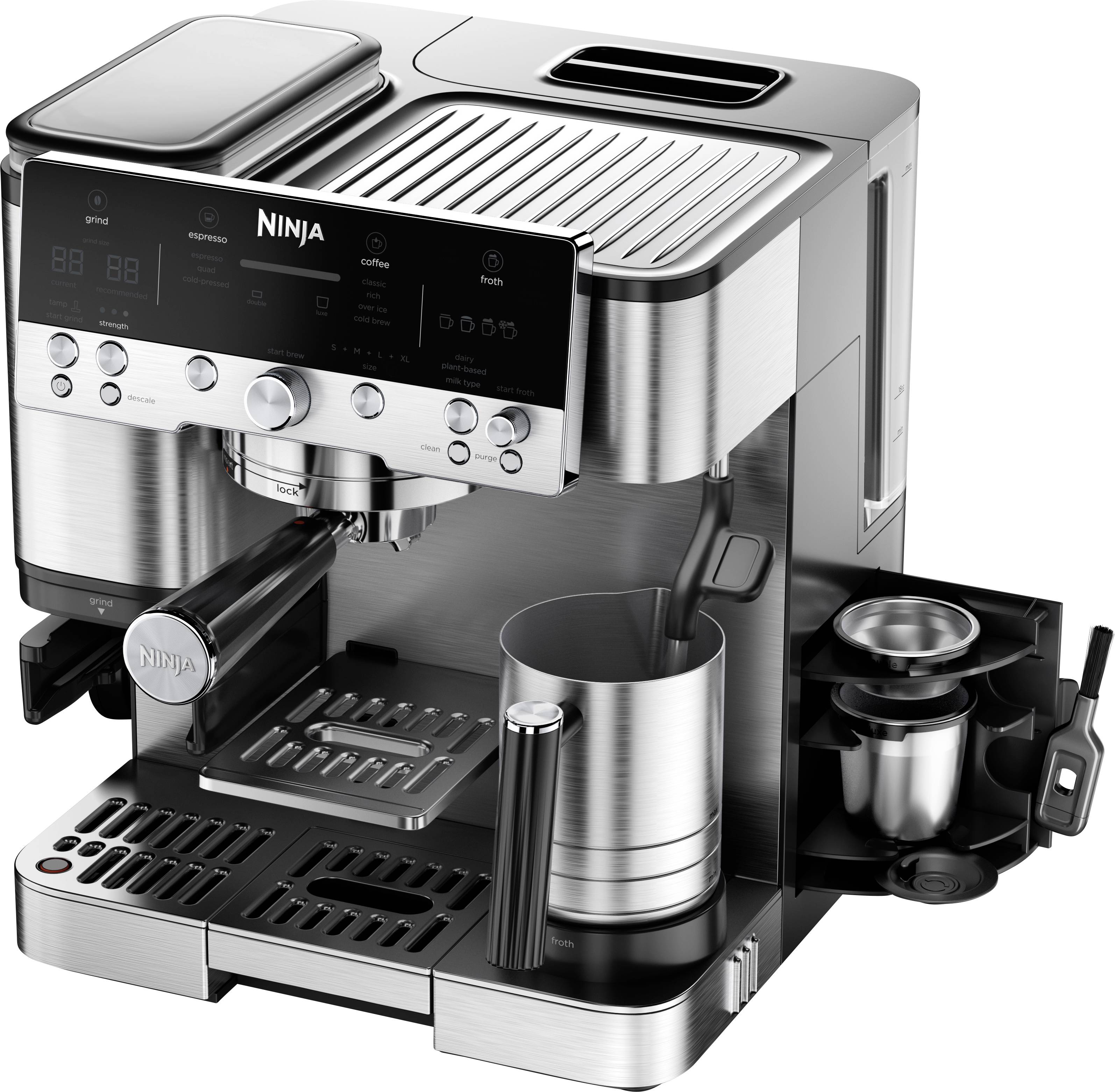 Ninja Luxe Café Premier ES601EU Kaffeevollautomat Silber, Schwarz