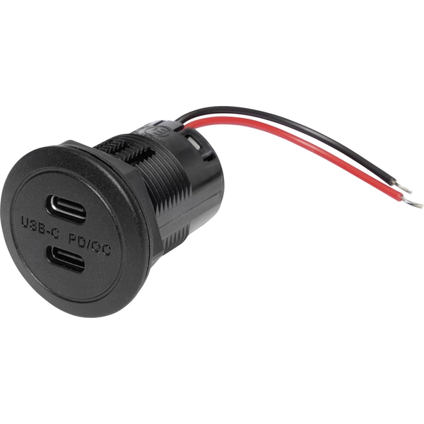 ProCar Power USB-C Doppelsteckdose PD/QC EV ohne LED max 2x 30 Watt Belastbarkeit Strom max.=3A 12 oder 24 V/DC ProCar Power USB-C Doppelsteckdose PD/QC EV ohne LED max 2x 30 Watt Belastbarkeit Strom max.=3A 12 oder 24 V/DC