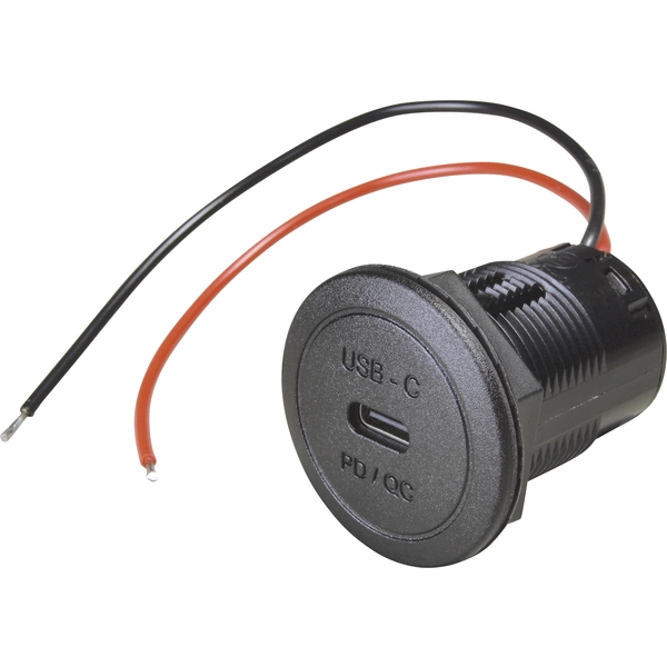 ProCar Power USB-C Einbausteckdose PD/QC EV o. LED max. 50 Watt Belastbarkeit Strom max.=3A 12 oder 24 V/DC ProCar Power USB-C Einbausteckdose PD/QC EV o. LED max. 50 Watt Belastbarkeit Strom max.=3A 12 oder 24 V/DC