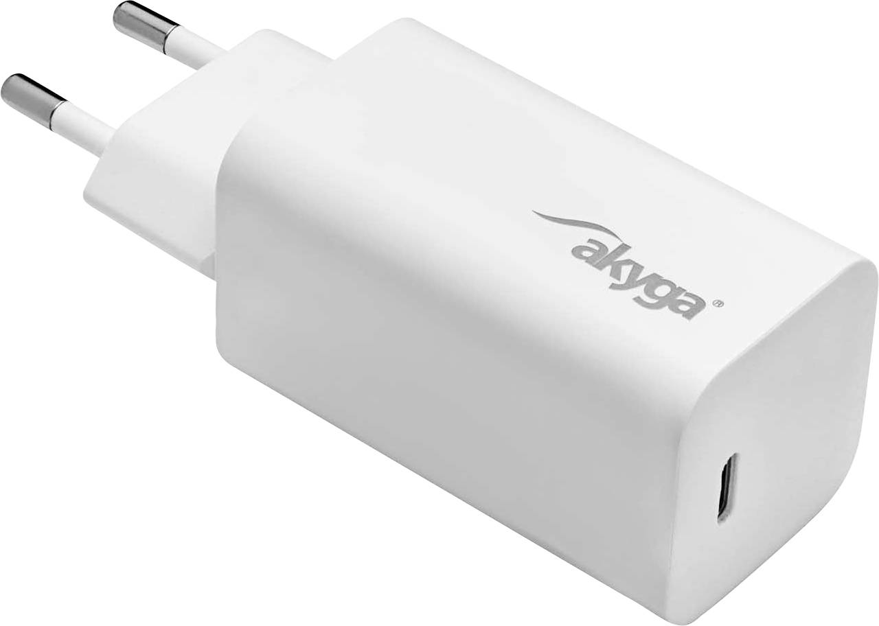 Akyga AK-CH-23 USB Ladegerät 65W 1x USB-C® Quick Charge 3.0, USB PD 3.0 Weiß Innenbereich