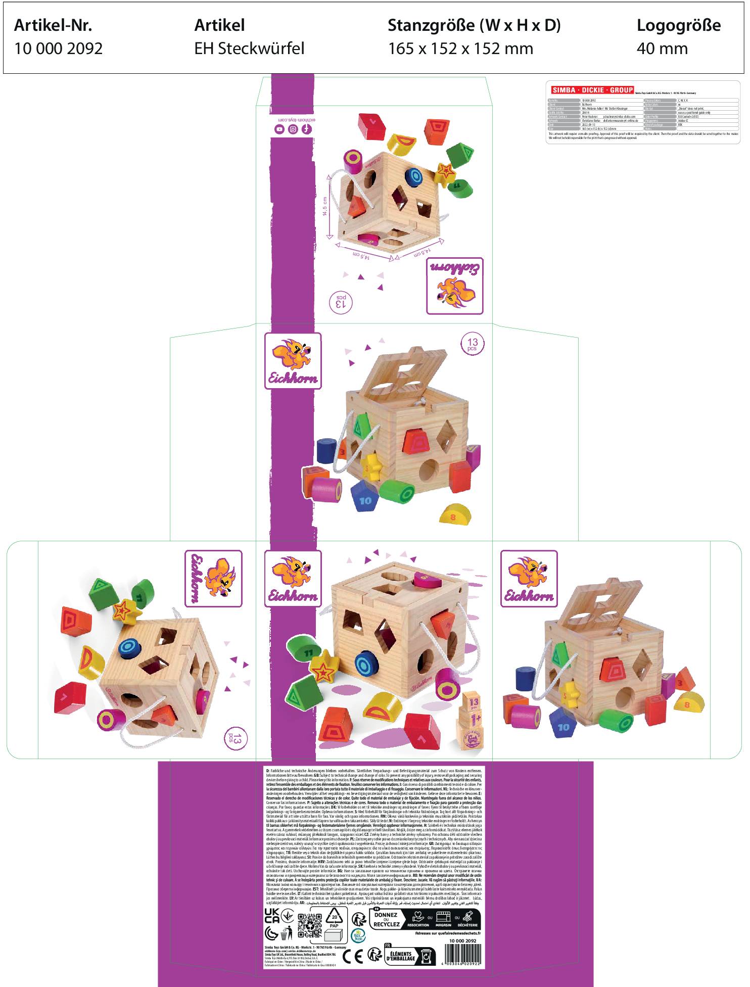 Eichhorn Steckwürfel 100002092 Anzahl Spieler (max.): 1
