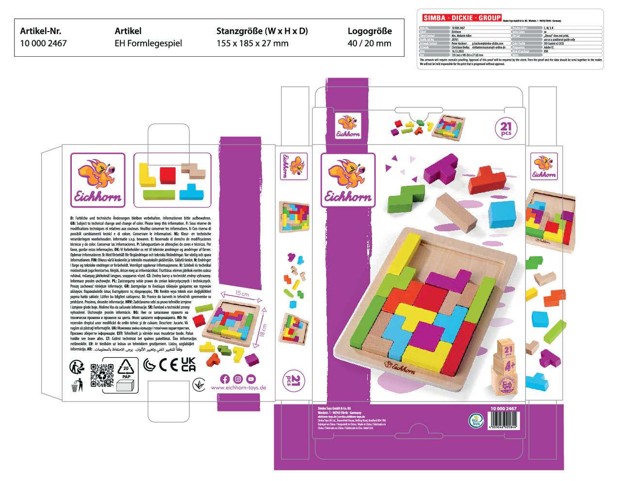 Eichhorn Formenlegespiel 100002467 Anzahl Spieler (max.): 1