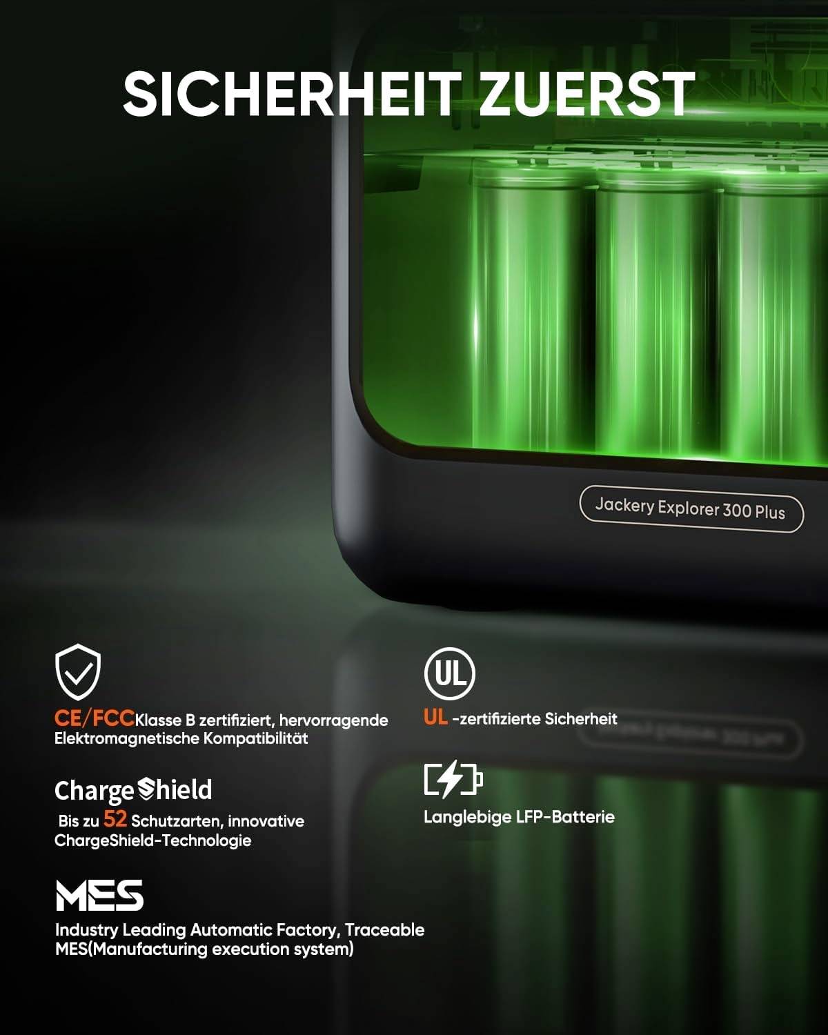 Jackery Explorer 300 Plus Powerstation LiFePO 4 Schwarz, Orange mit Laderegler