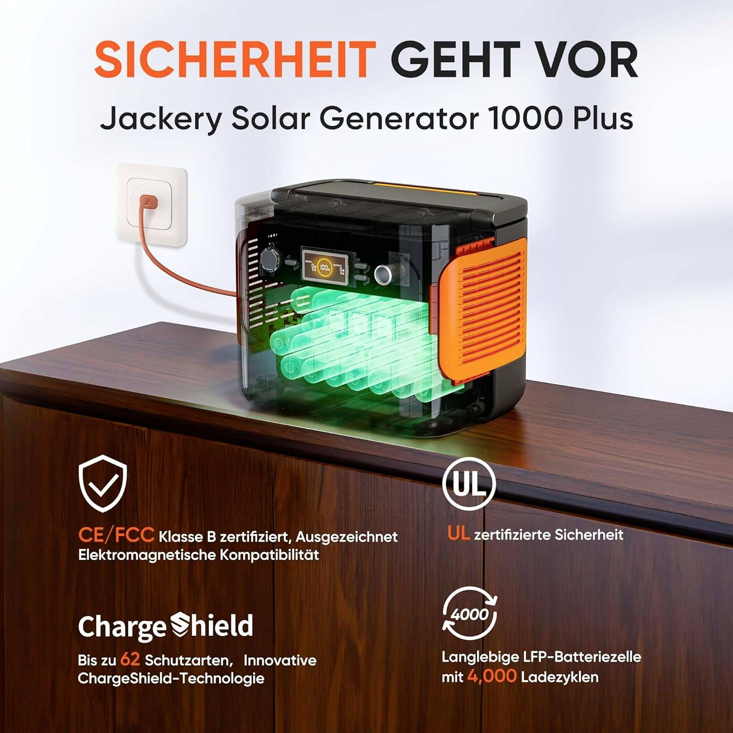 Jackery Explorer 1000 Plus Battery Akkupack LiFePO 4 Schwarz, Orange