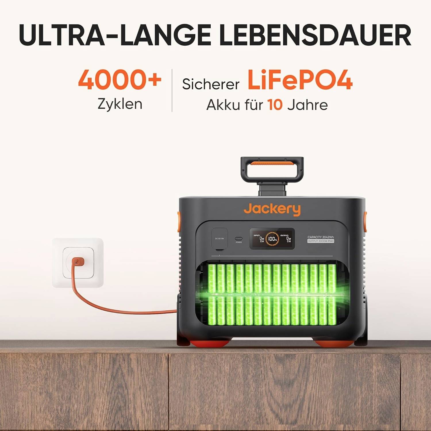 Jackery Explorer 2000 Plus Powerstation LiFePO 4 Schwarz, Orange mit Laderegler