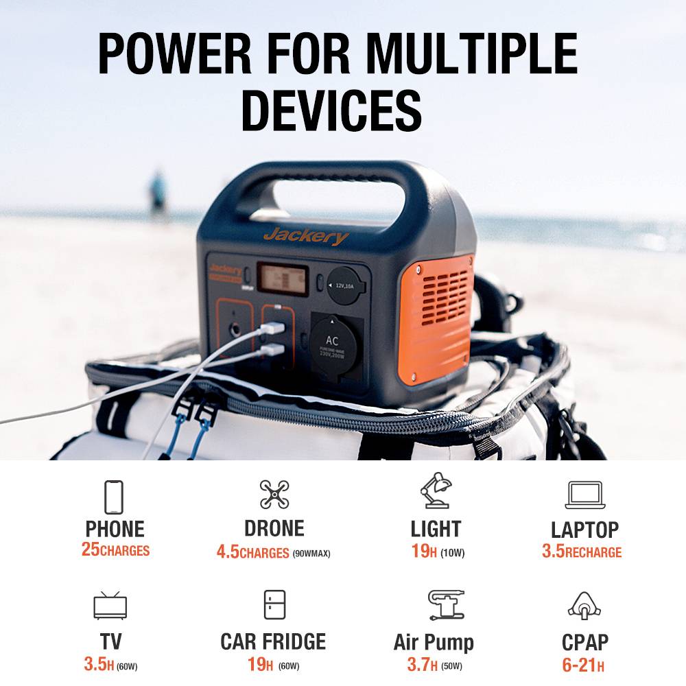 Jackery Explorer 240 v2 Powerstation LiFePO 4 Schwarz, Orange mit Laderegler