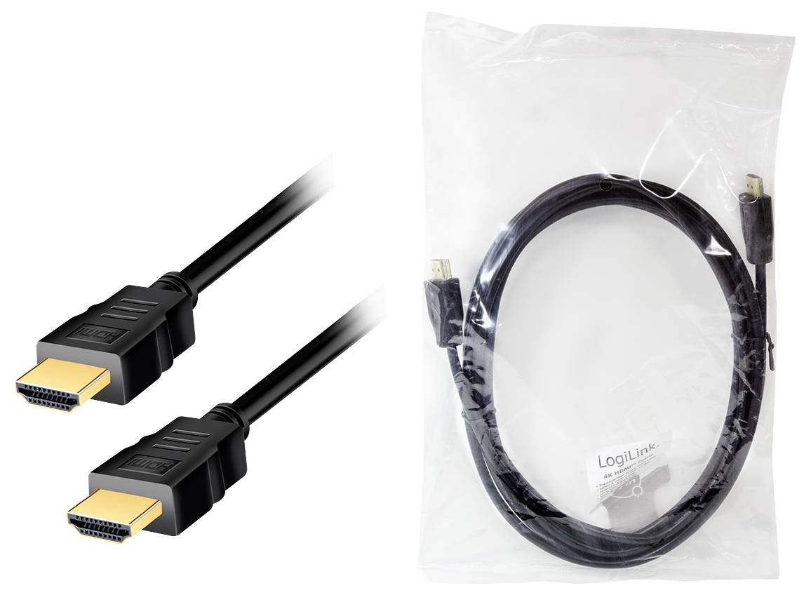 LogiLink HDMI AV Anschlusskabel [1x HDMI-Stecker - 1x HDMI-Stecker] 3m Schwarz