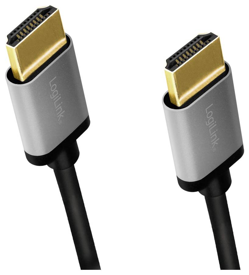 LogiLink HDMI AV Anschlusskabel [1x HDMI-Stecker - 1x HDMI-Stecker] 2m Schwarz-Grau
