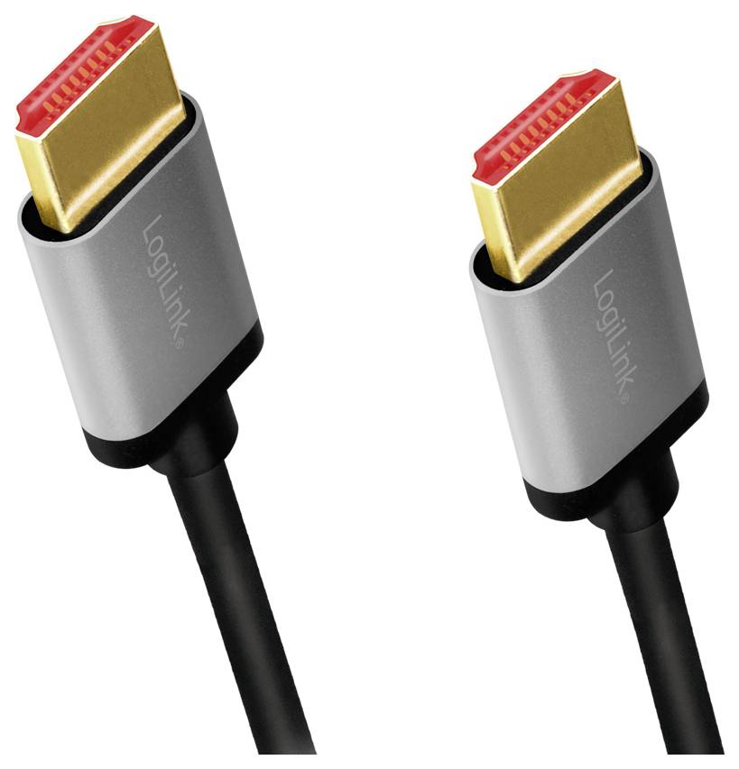 LogiLink HDMI AV Anschlusskabel [1x HDMI-Stecker - 1x HDMI-Stecker] 2m Schwarz-Grau