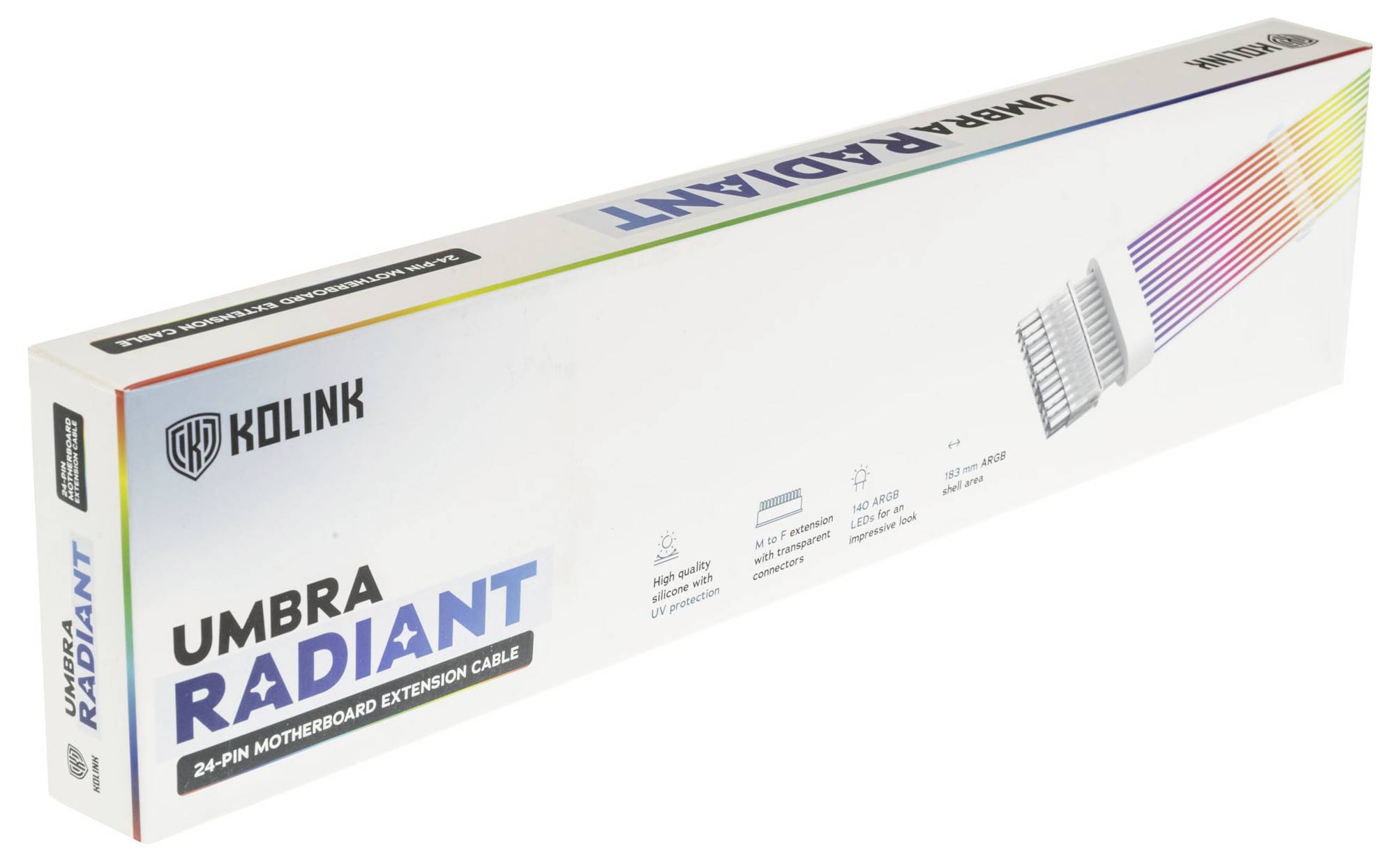 Kolink UR-24PIN-ARGB Strom Anschlusskabel Weiß, Transparent 24cm