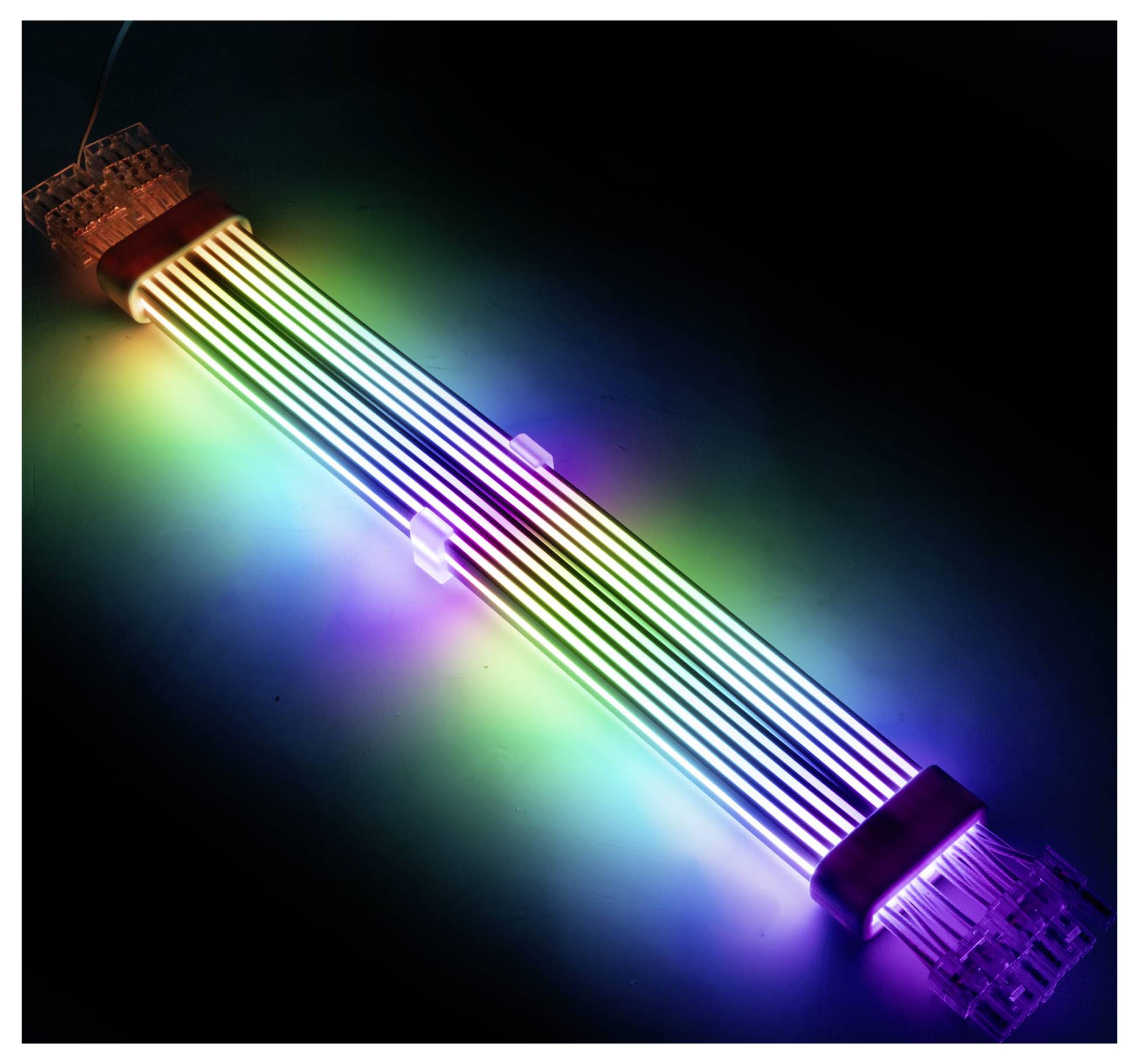 Kolink UR-2PCIE-ARG Strom Anschlusskabel Weiß, Transparent, RGB 31cm