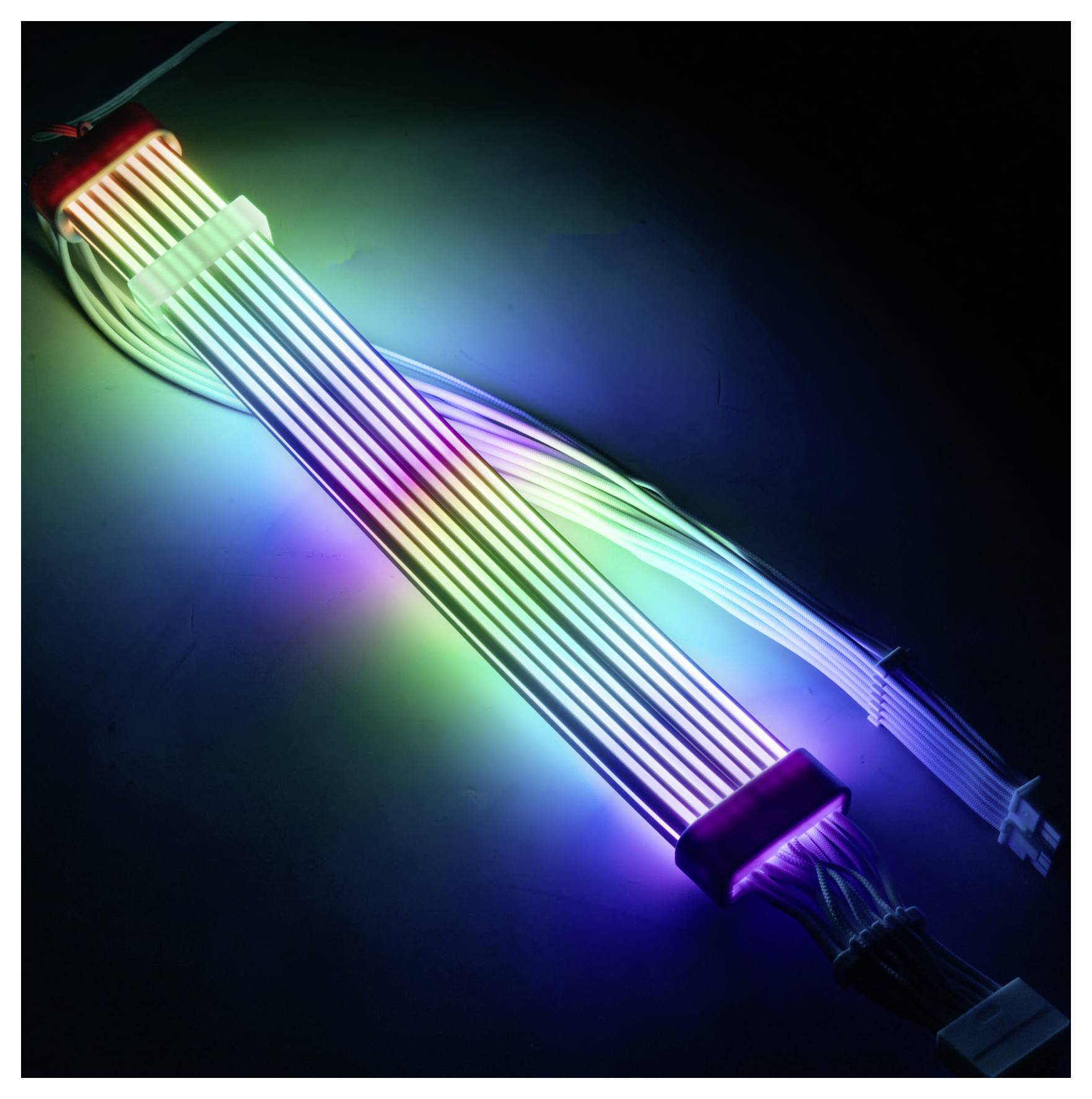 Kolink UR-12-V2x6-ARGB Strom Anschlusskabel Weiß, Transparent, RGB 70cm