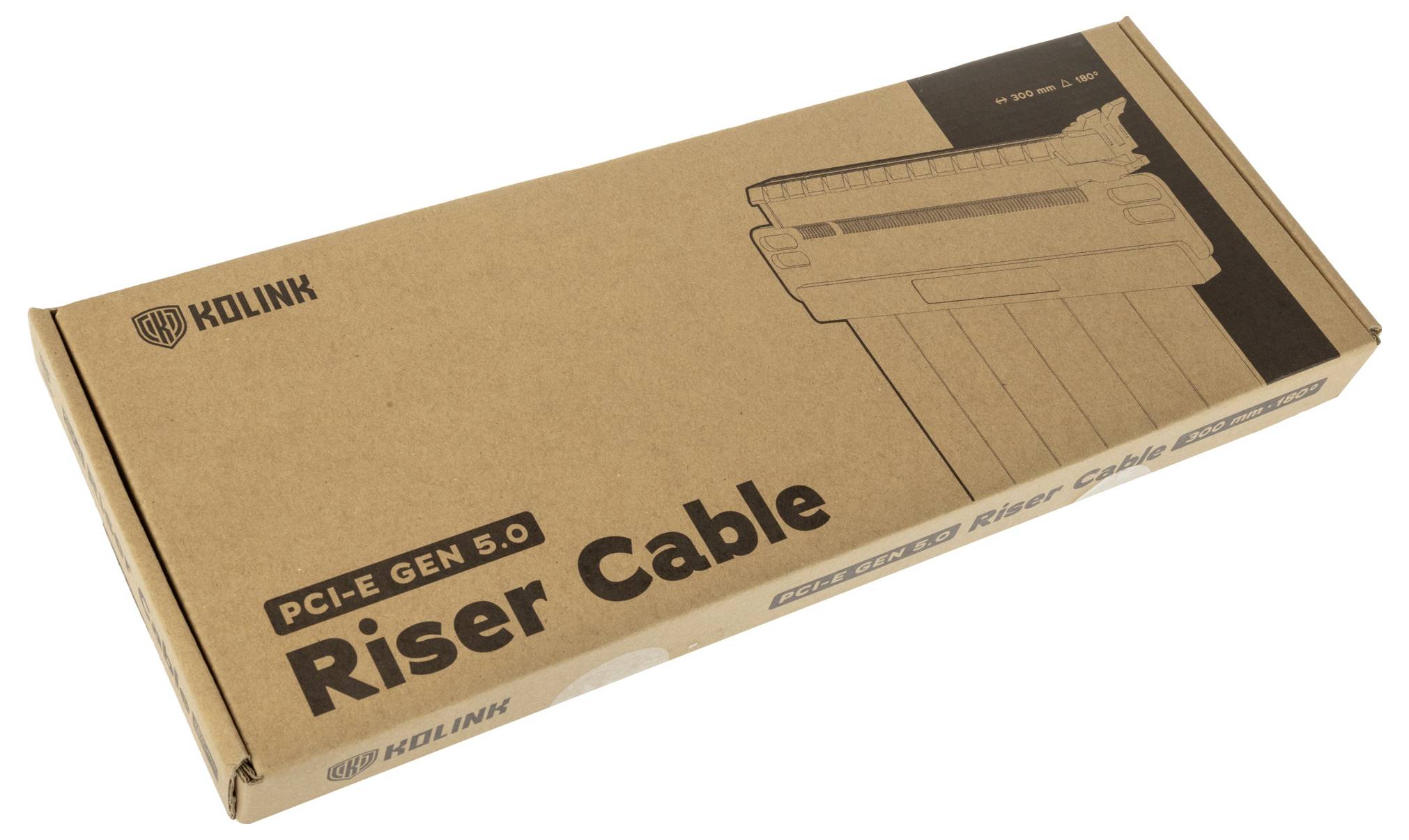 Kolink PCIe Riser Kabel PCIe 5.0 PCIe x16 Stecker, PCIe x16 Buchse 30cm Schwarz PGW-RC-MRK-011