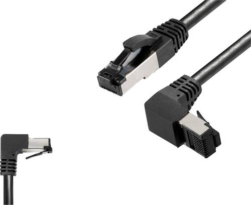 BKL Electronic 144019 RJ45 Patchkabel CAT 8.1 S/FTP 2 m Schwarz Halogenfrei 1 St.