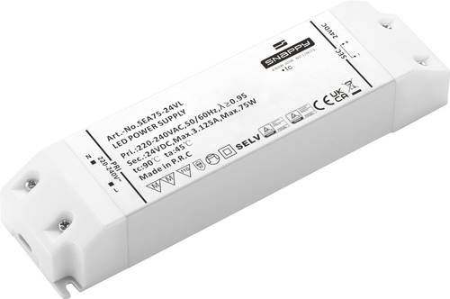 Dehner Elektronik SEA 75-24VL LED-Treiber Konstantspannung 75 W 3.12 A 24 V/DC Überlastschutz, Über