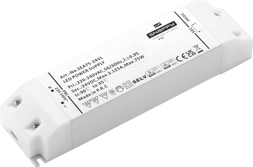 Dehner Elektronik SEA 75-24VL LED-Treiber Konstantspannung 75 W 3.12 A 24 V/DC Überlastschutz, Über