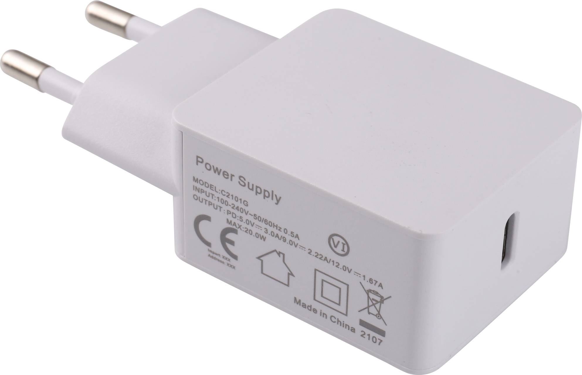 Dehner Elektronik USB Ladegerät 20W 1x USB-C® Weiß Innenbereich USB Power Delivery (USB-PD)