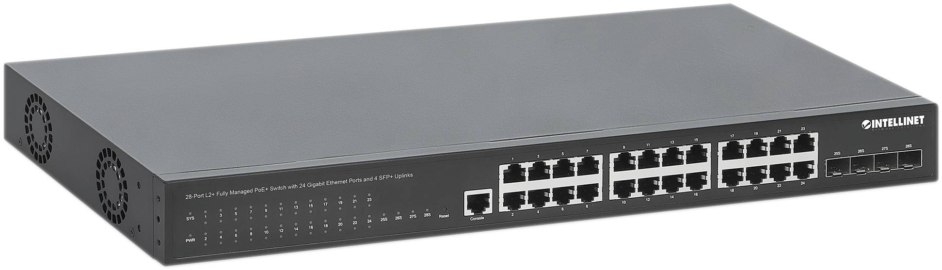 Intellinet 561846 19 Zoll Netzwerk-Switch 10 / 100 / 1000 MBit/s IEEE802.3at (30 W), IEEE802.3af (15.4 W)