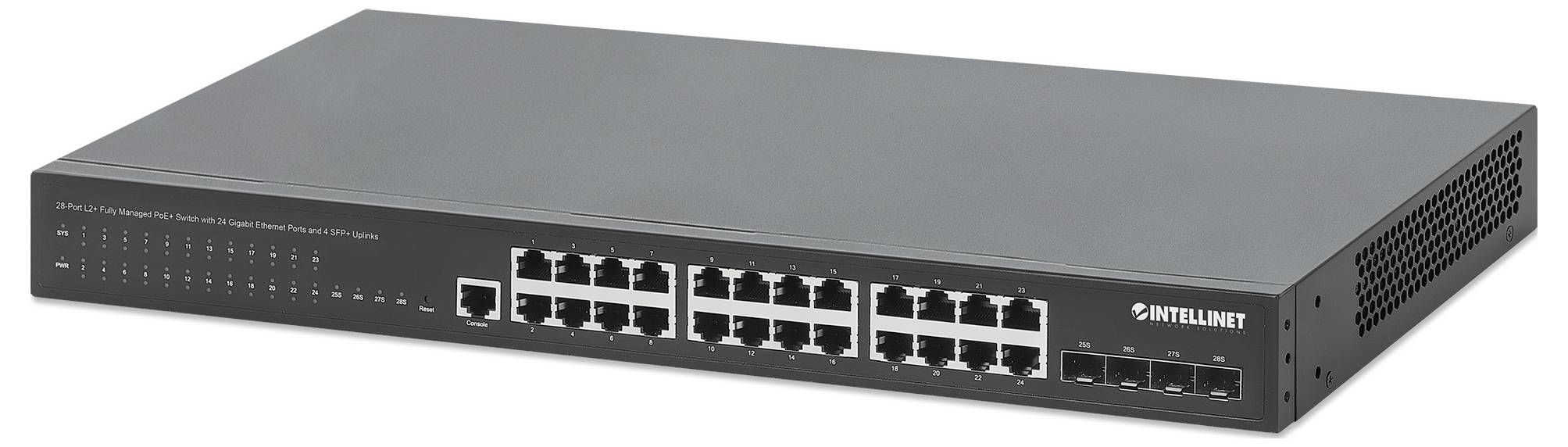 Intellinet 561846 19 Zoll Netzwerk-Switch 10 / 100 / 1000 MBit/s IEEE802.3at (30 W), IEEE802.3af (15.4 W)