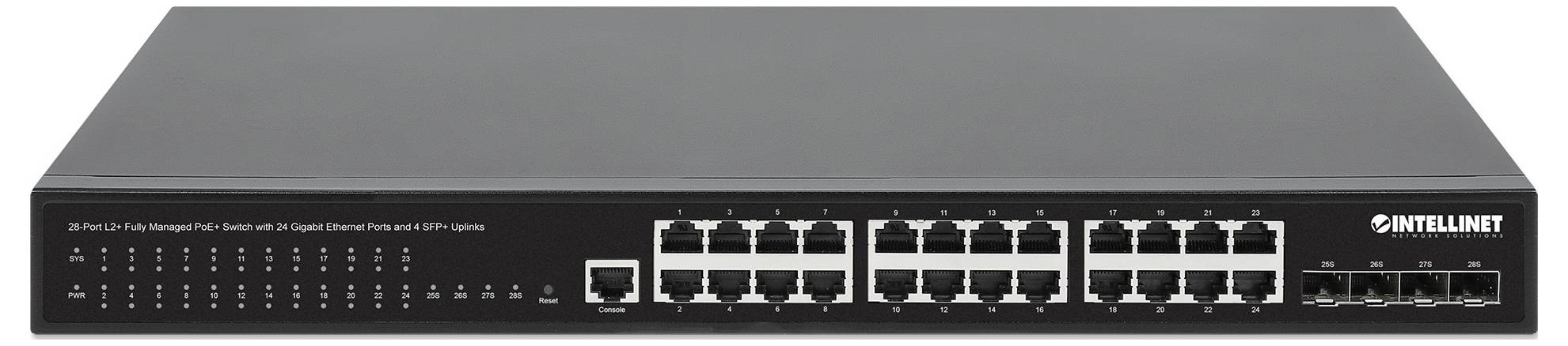 Intellinet 561846 19 Zoll Netzwerk-Switch 10 / 100 / 1000 MBit/s IEEE802.3at (30 W), IEEE802.3af (15.4 W)