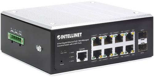 Intellinet 508278 Industrial Ethernet Switch 10 / 100 / 1000MBit/s IEEE802.3af (15.4 W), IEEE802.3at