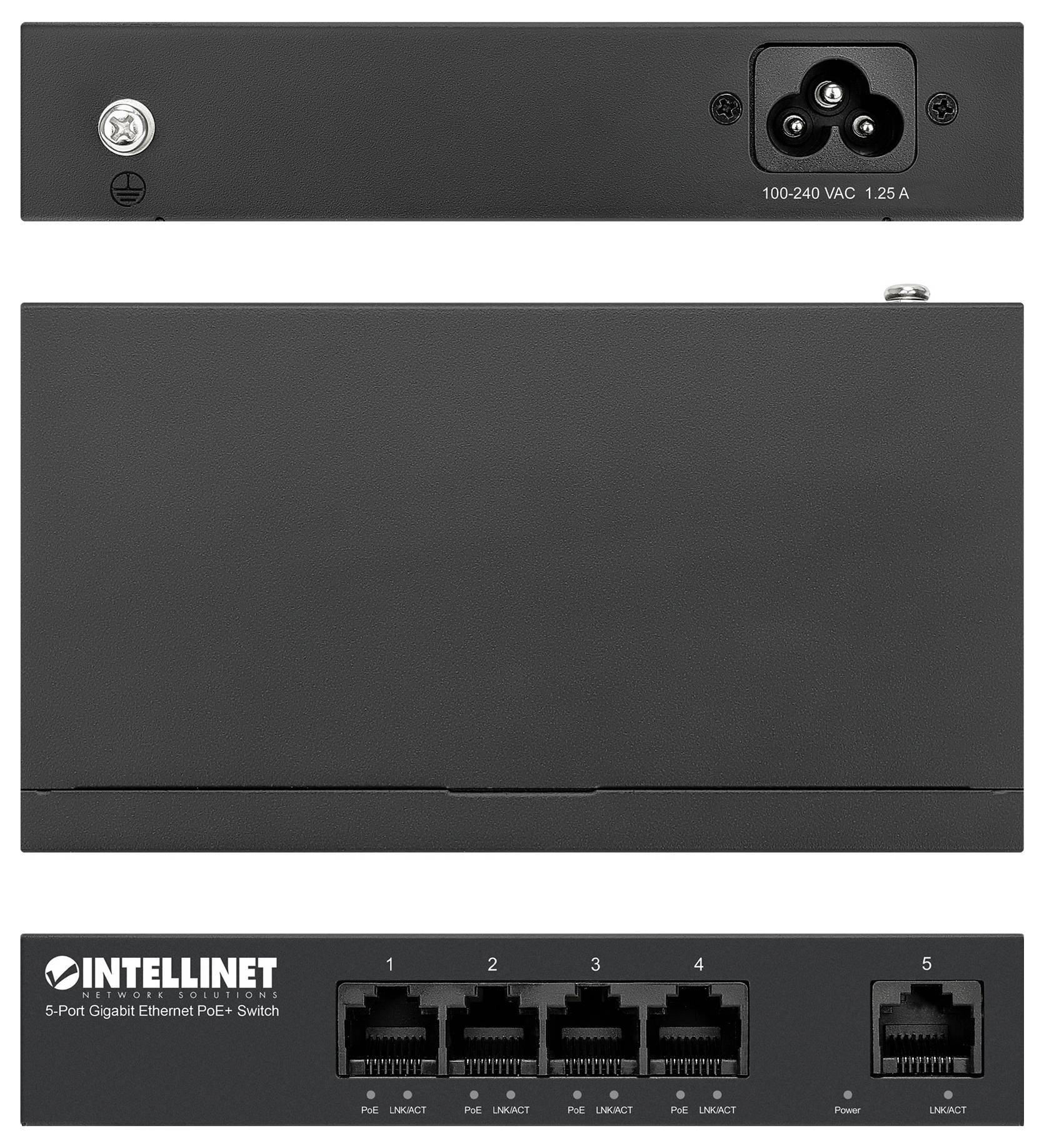 Intellinet 561792 Netzwerk Switch 10 / 100 / 1000MBit/s IEEE802.3af (15.4 W), IEEE802.3at (30 W)