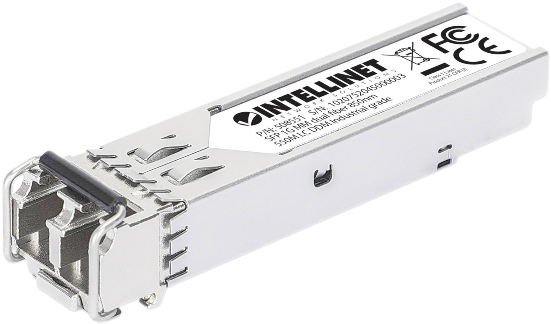 Intellinet 508551 Mini-GBIC Industrie-Transceiver für LWL-Kabel (LC) Multimode 550m MSA-konform Transceiver-Modul 1000 MBit/s 550 m Modultyp SX